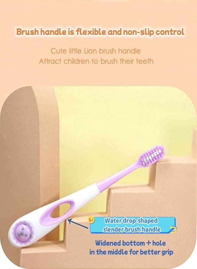 RUJVE Kids Toothbrush Cute Tooth Brush, Pack of 5 Pcs, PBT Soft Bristles Toothbrush for 3-12 Years old Children, Manual Toothbrush for Kids - Multicolor - Image 4